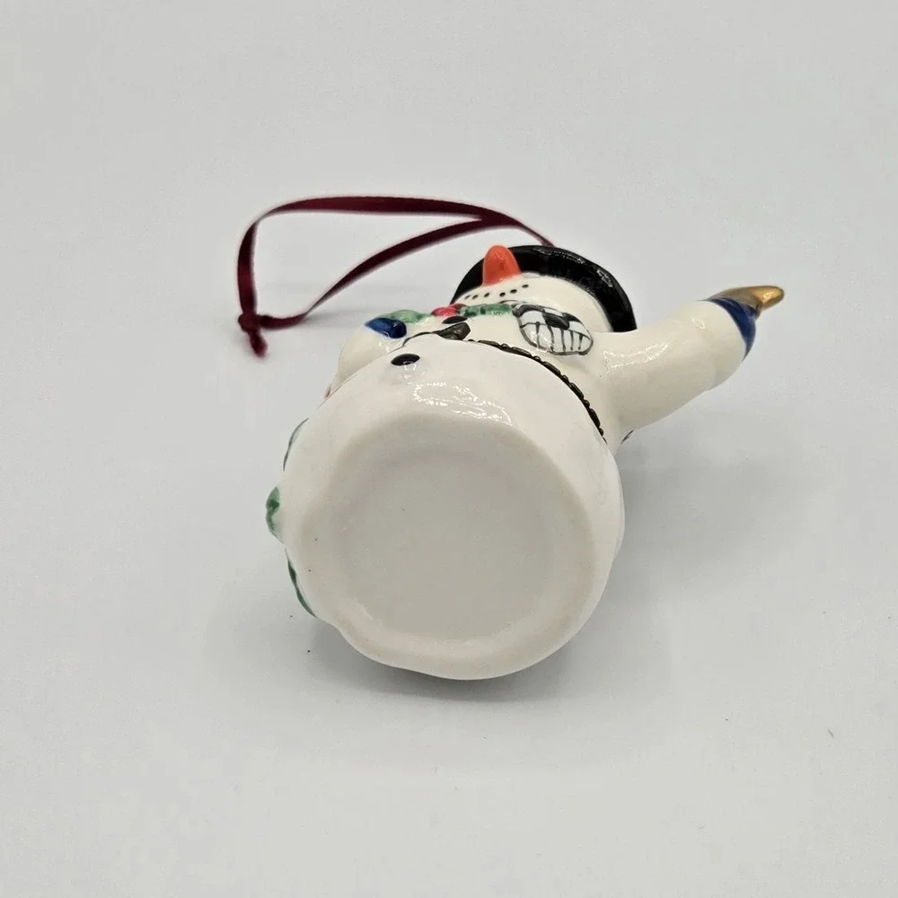 Ceramic Snowman Trinket Box Christmas Ornament with Star and Dove‎